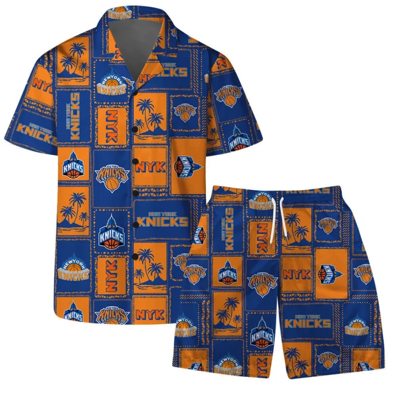 New York Knicks Island Grid Hawaiian Shirt