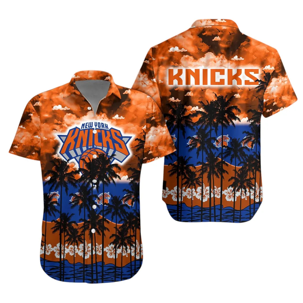 New York Knicks Sunset Shores Hawaiian Shirt