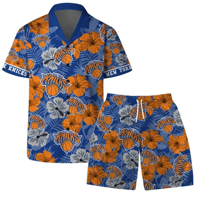 New York Knicks Tropical Hoops Hawaiian Shirt