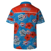 Oklahoma Thunder Hibiscus Tropical Hawaiian Shirt Back - TeeAloha