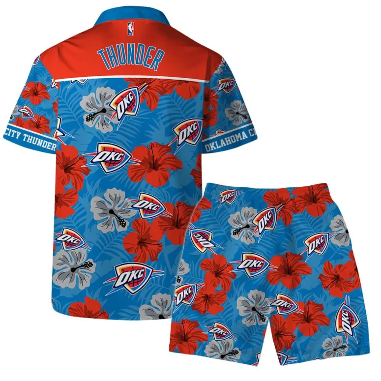 Oklahoma Thunder Hibiscus Tropical Hawaiian Shirt