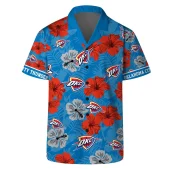 Oklahoma Thunder Hibiscus Tropical Hawaiian Shirt Front - TeeAloha