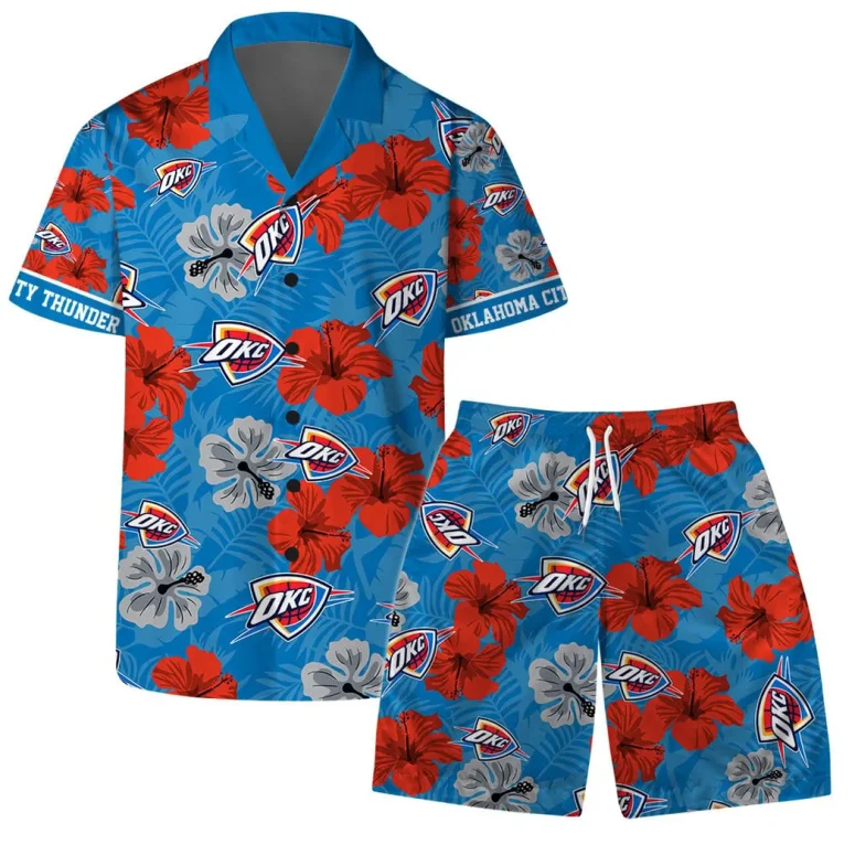 Oklahoma Thunder Hibiscus Tropical Hawaiian Shirt