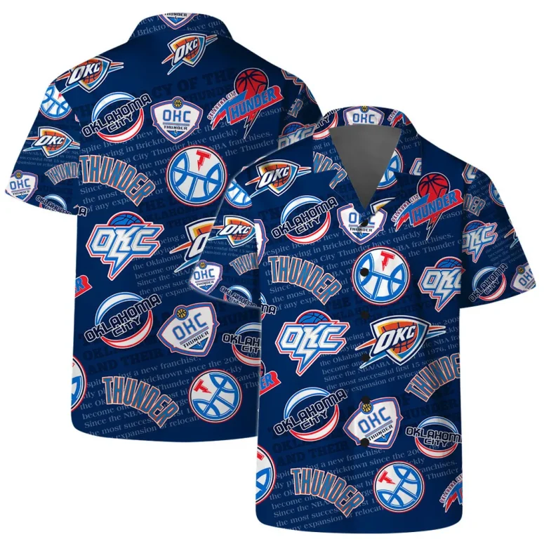 Oklahoma Thunder Logo Mania Hawaiian Shirt