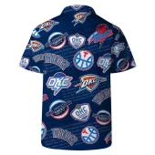 Oklahoma Thunder Logo Mania Hawaiian Shirt Back - TeeAloha