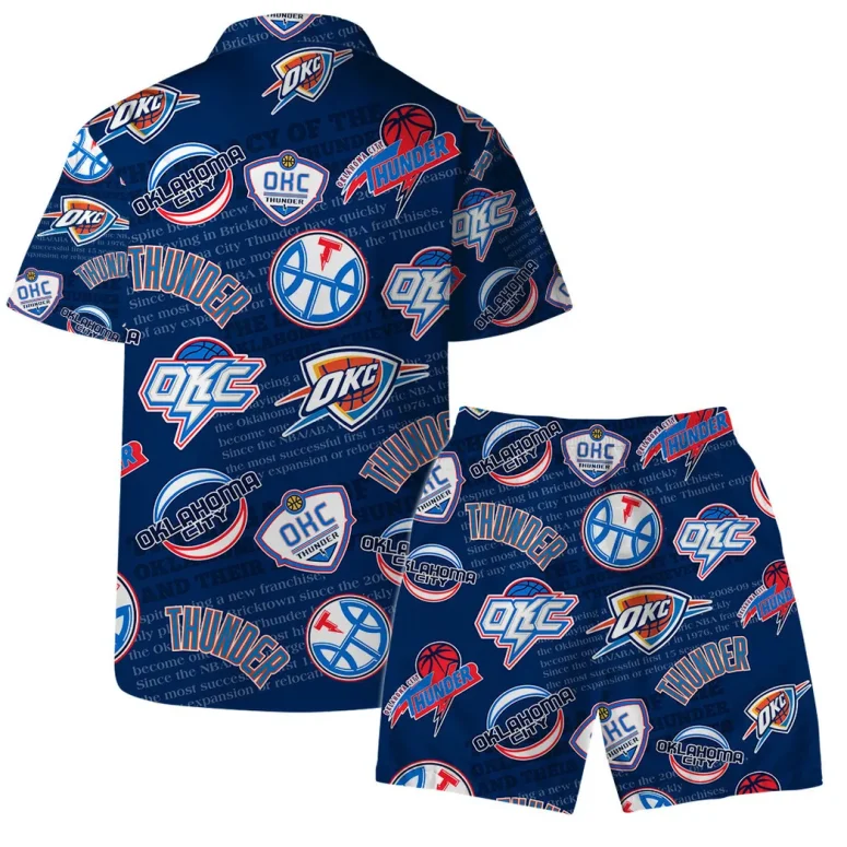 Oklahoma Thunder Logo Mania Hawaiian Shirt