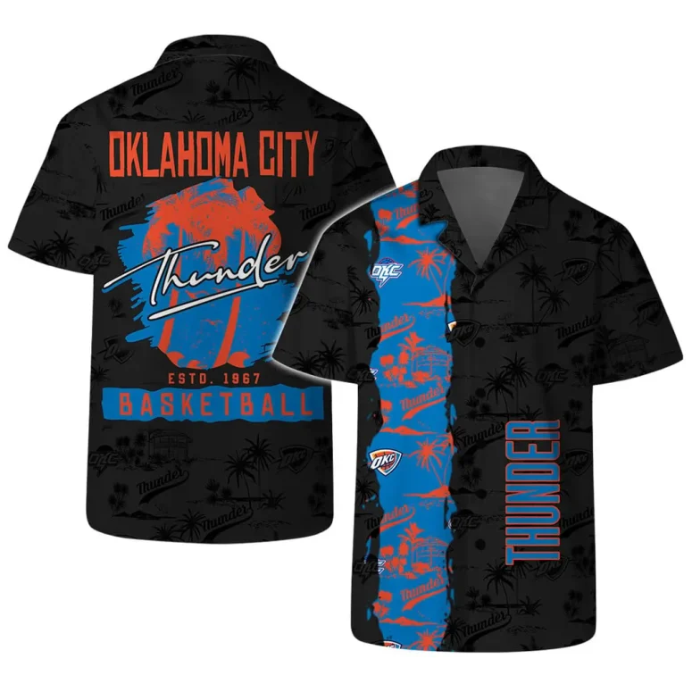 Oklahoma Thunder Retro Basketball Hawaiian Shirt