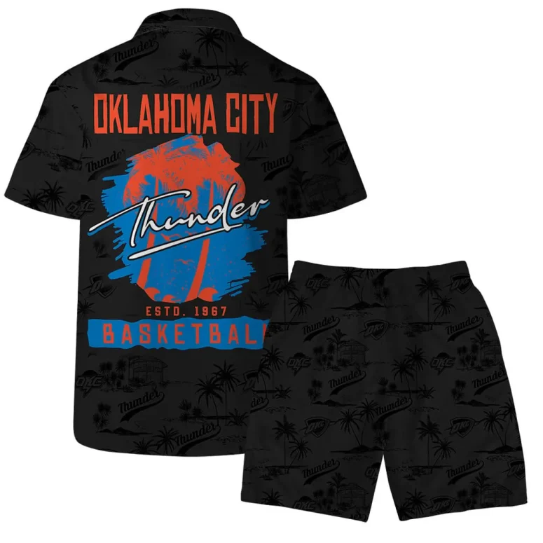 Oklahoma Thunder Retro Basketball Hawaiian Shirt