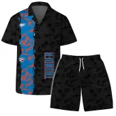 Oklahoma Thunder Retro Basketball Hawaiian Shirt Front With Short - TeeAloha
