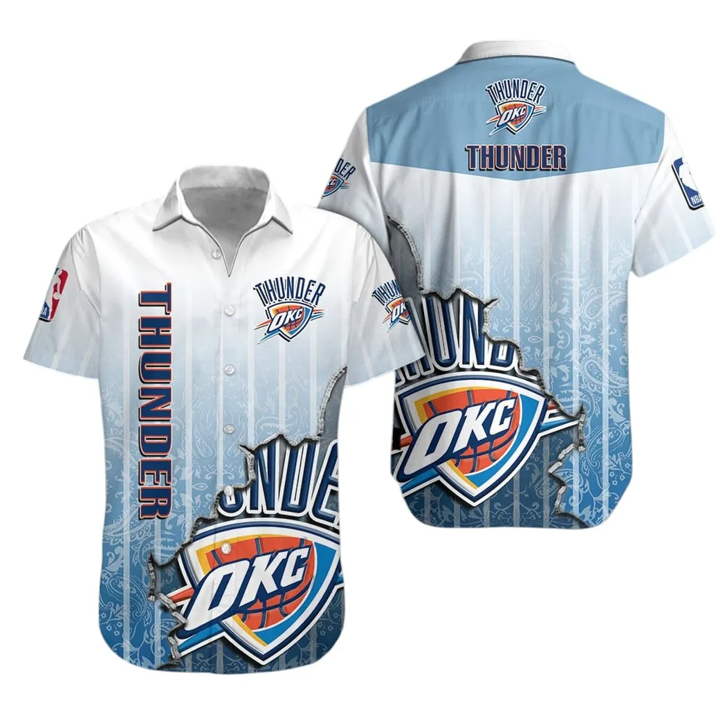 Oklahoma Thunder Ripped Design Hawaiian Shirt