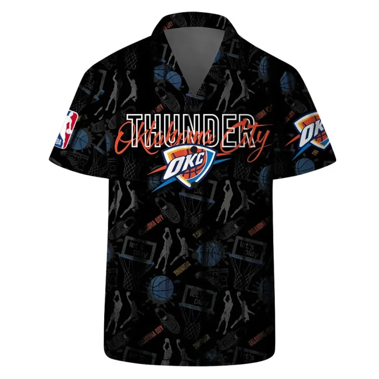 Oklahoma Thunder Tropical Hibiscus Hawaiian Shirt