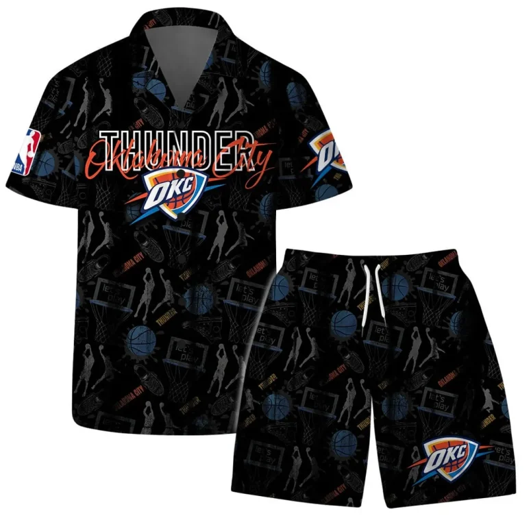 Oklahoma Thunder Tropical Hibiscus Hawaiian Shirt