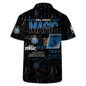 Orlando Magic Floral Court Hawaiian Shirt Back - TeeAloha