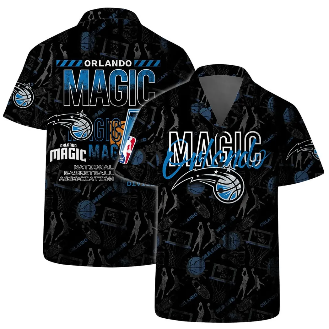 Orlando Magic Floral Court Hawaiian Shirt