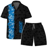Orlando Magic Hoops Heritage Hawaiian Shirt Front With Short - TeeAloha
