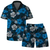 Orlando Magic Tropical Blossom Hawaiian Shirt Front With Short - TeeAloha