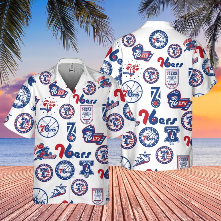 Philadelphia 76ers Classic Logo Collection Hawaiian Shirt
