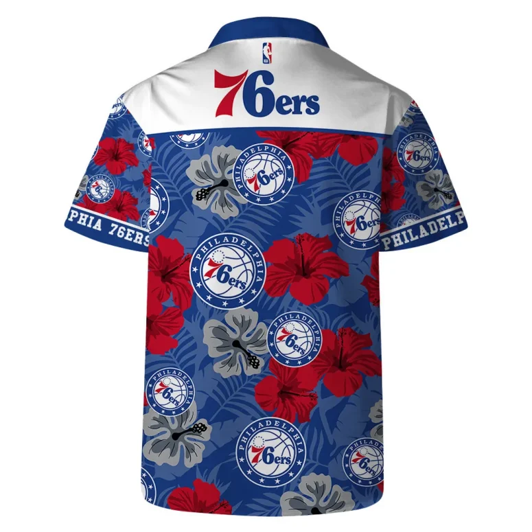 Philadelphia 76ers Hibiscus Bloom Hawaiian Shirt