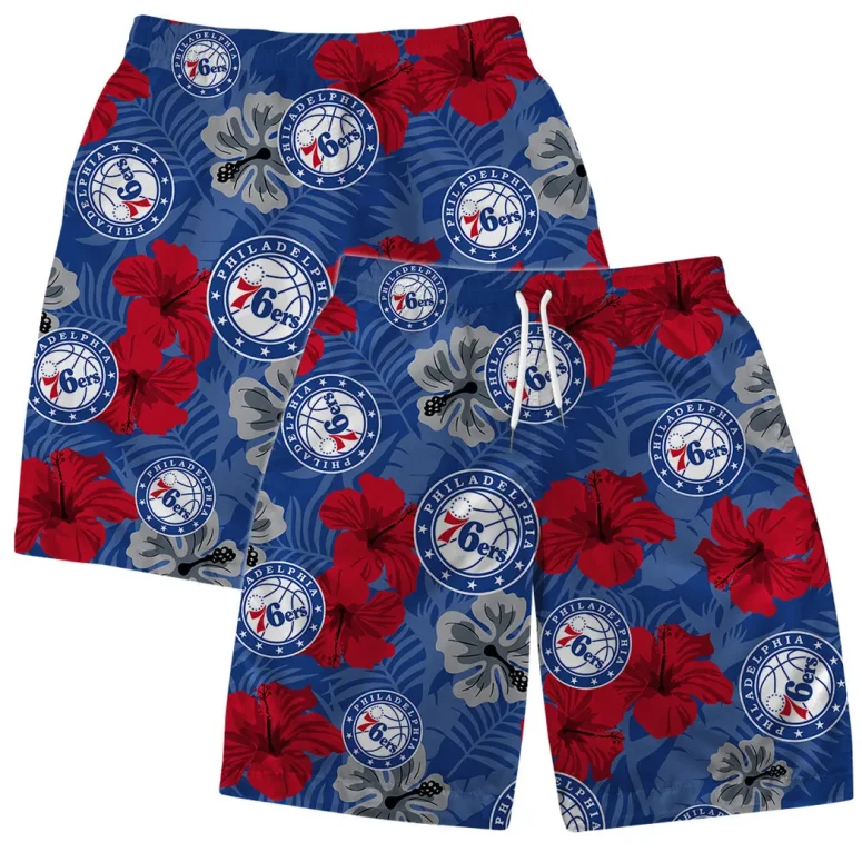 Philadelphia 76ers Hibiscus Bloom Hawaiian Shirt