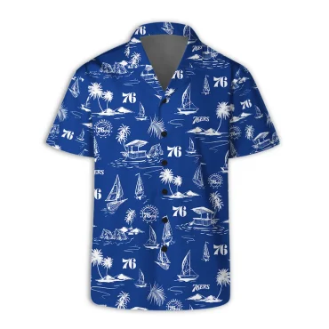Philadelphia 76ers Sailboat Paradise Hawaiian Shirt