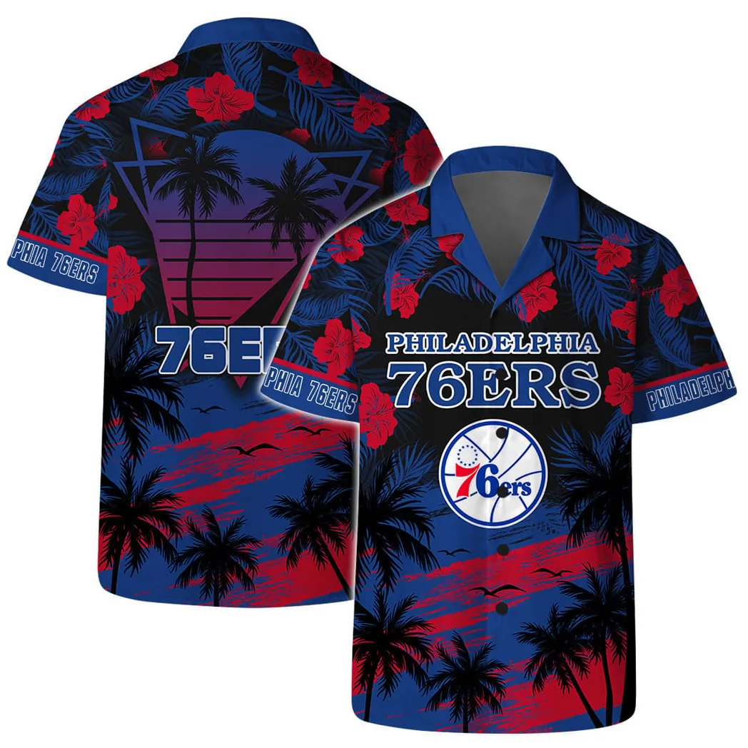 Philadelphia 76ers Sunset Vibes Hawaiian Shirt