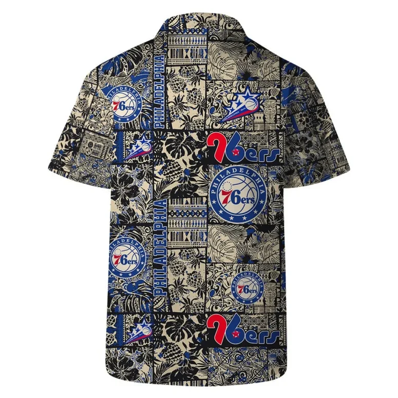Philadelphia 76ers Vintage Black and Gold Hawaiian Shirt