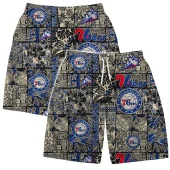 Philadelphia 76ers Vintage Black And Gold Hawaiian Short - TeeAloha