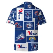 Philadelphia 76ers Vintage Logo Hawaiian Shirt Back - TeeAloha