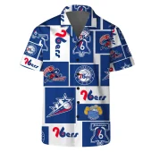 Philadelphia 76ers Vintage Logo Hawaiian Shirt Front - TeeAloha
