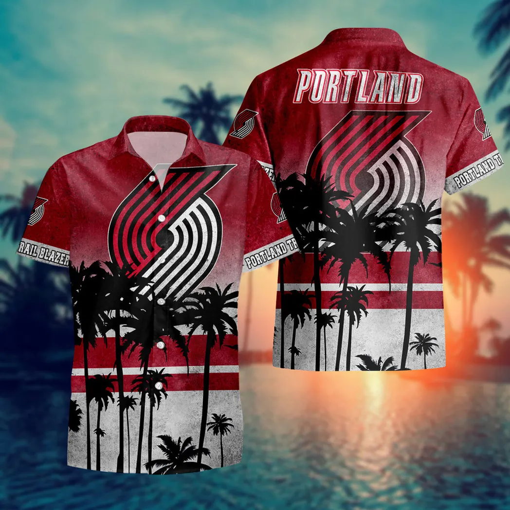 Portland Trail Blazers Sunset Palms Hawaiian Shirt