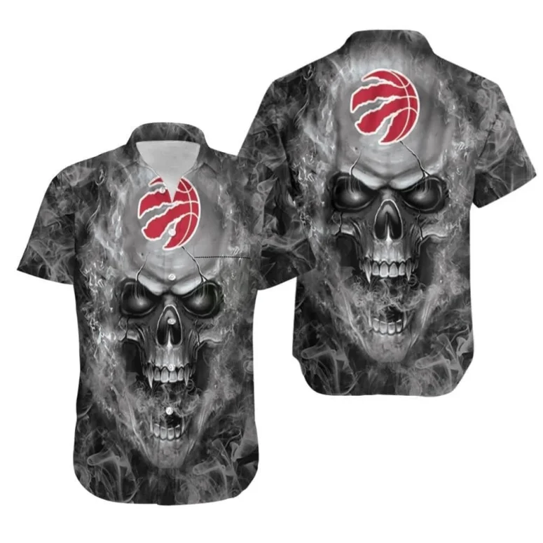 Toronto Raptors Skull Smoke Hawaiian Shirt