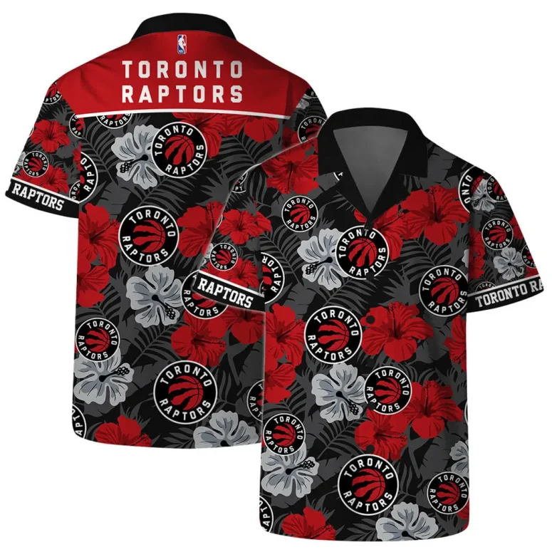 Toronto Raptors Tropical Floral Hawaiian Shirt