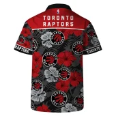 Toronto Raptors Tropical Floral Hawaiian Shirt Back - TeeAloha
