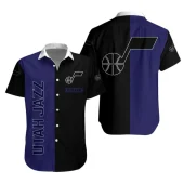 Utah Jazz Classic Split Color Hawaiian Shirt