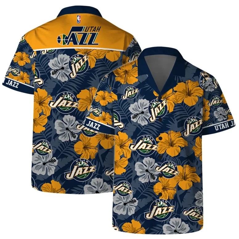 Utah Jazz Floral Breeze Hawaiian Shirt