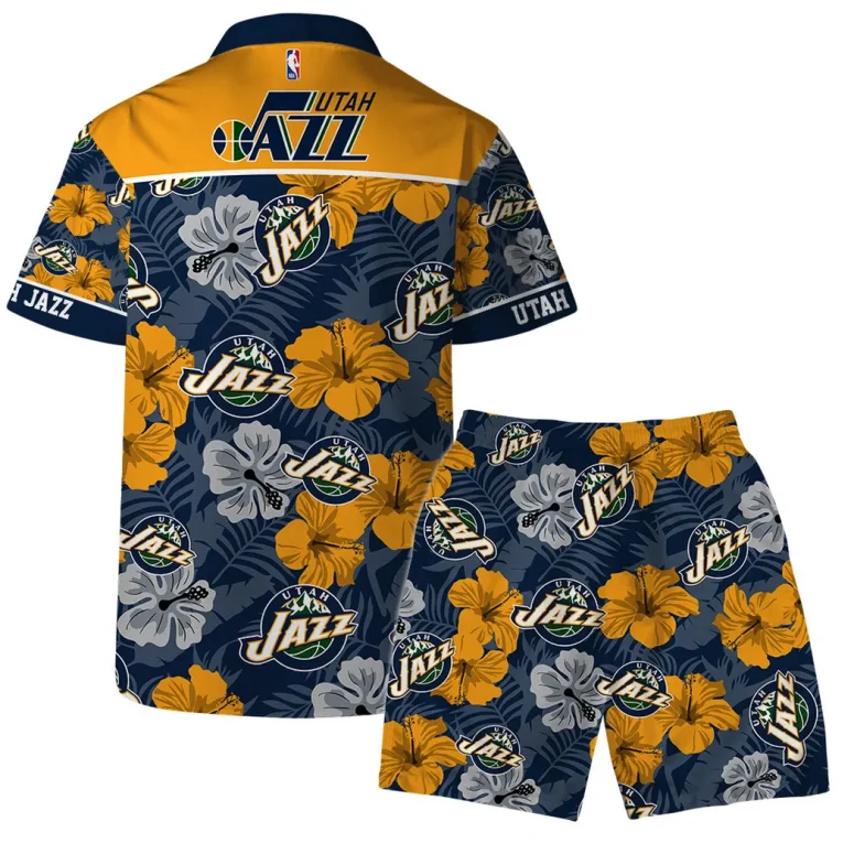 Utah Jazz Floral Breeze Hawaiian Shirt
