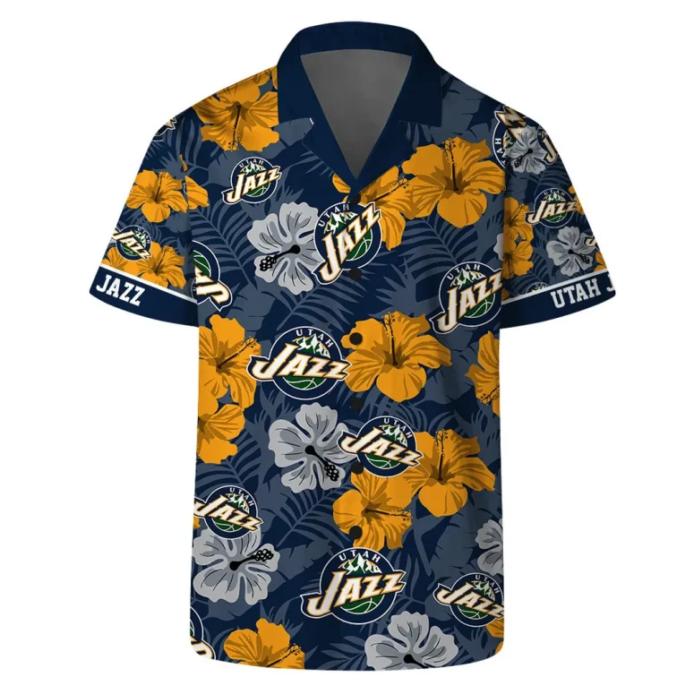 Utah Jazz Floral Breeze Hawaiian Shirt