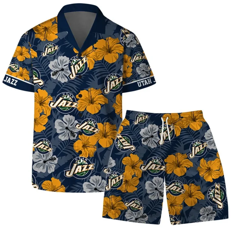 Utah Jazz Floral Breeze Hawaiian Shirt