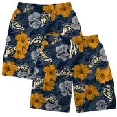 Utah Jazz Floral Breeze Hawaiian Short - TeeAloha