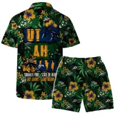Utah Jazz Tropical Escape Hawaiian Shirt Back With Short - TeeAloha