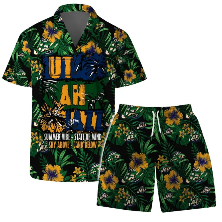 Utah Jazz Tropical Escape Hawaiian Shirt