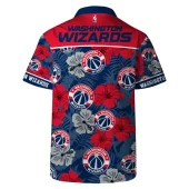 Washington Wizards Hibiscus Paradise Hawaiian Shirt Back - TeeAloha