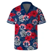 Washington Wizards Hibiscus Paradise Hawaiian Shirt Front - TeeAloha