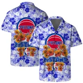 Detroit Pistons Floral Breeze Hawaiian Shirt