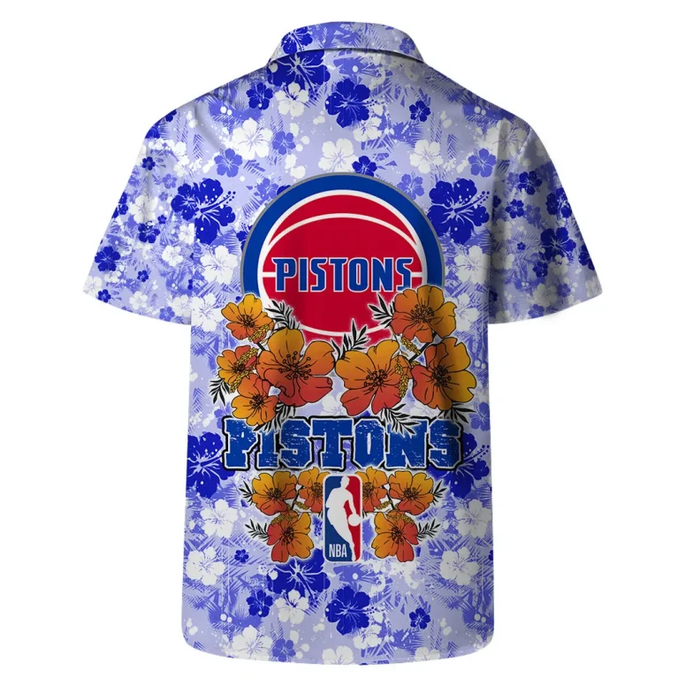 Detroit Pistons Floral Breeze Hawaiian Shirt