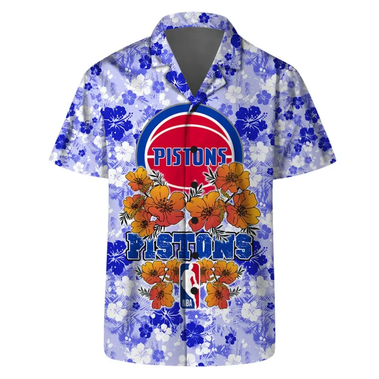 Detroit Pistons Floral Breeze Hawaiian Shirt