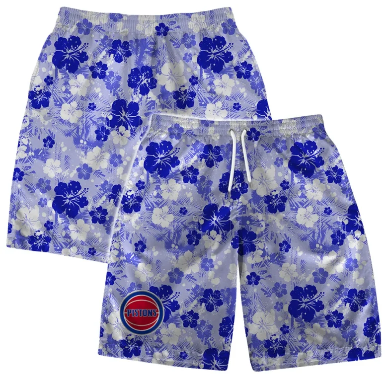 Detroit Pistons Floral Breeze Hawaiian Shirt