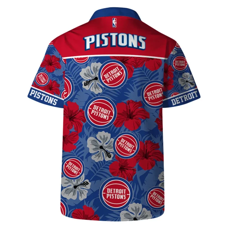 Detroit Pistons Hibiscus Heat Hawaiian Shirt