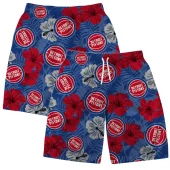 Detroit Pistons Hibiscus Heat Hawaiian Short - TeeAloha