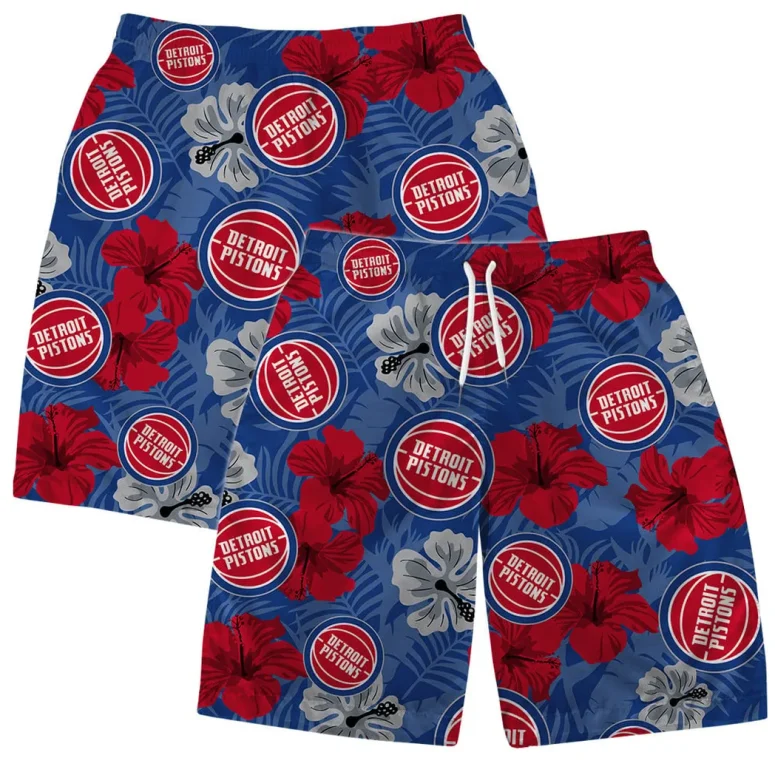 Detroit Pistons Hibiscus Heat Hawaiian Shirt